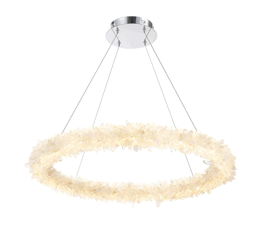 クリスタルガラスや天然水晶のオーナメントが光るシャンデリア | 日経