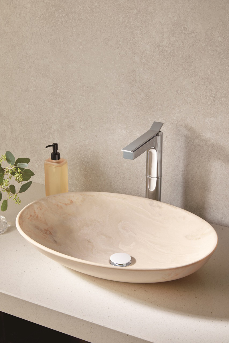 人工大理石を使った流れ模様の洗面ボウル | 日経クロステック Active