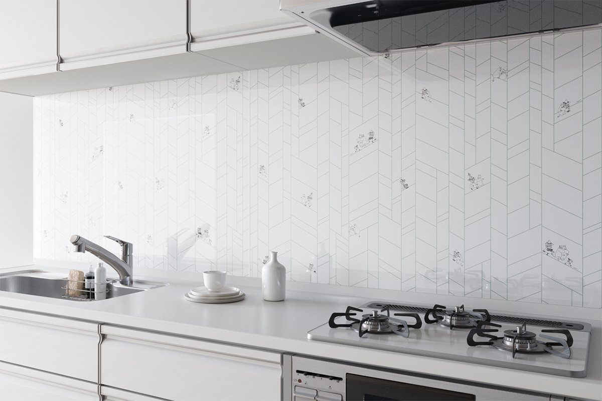 ムーミン柄のホーロー製キッチンパネル | 日経クロステック Active