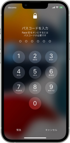 iPhoneを再起動したときなど、指紋認証や顔認証では認証できず、パスコードが必要な場面もまれにある