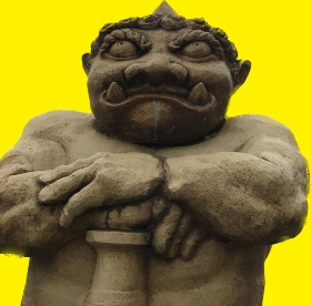 被写体だけを保存した画像(実際には背景は透明だが、分かりやすいように画像編集アプリで着色した)