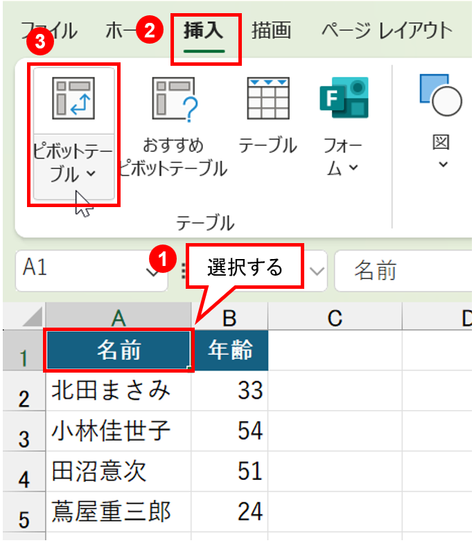 Excelで年代別の分類と集計、ピボットテーブルの「グループ化」で快速に - Excelで時短：日経クロステック Active