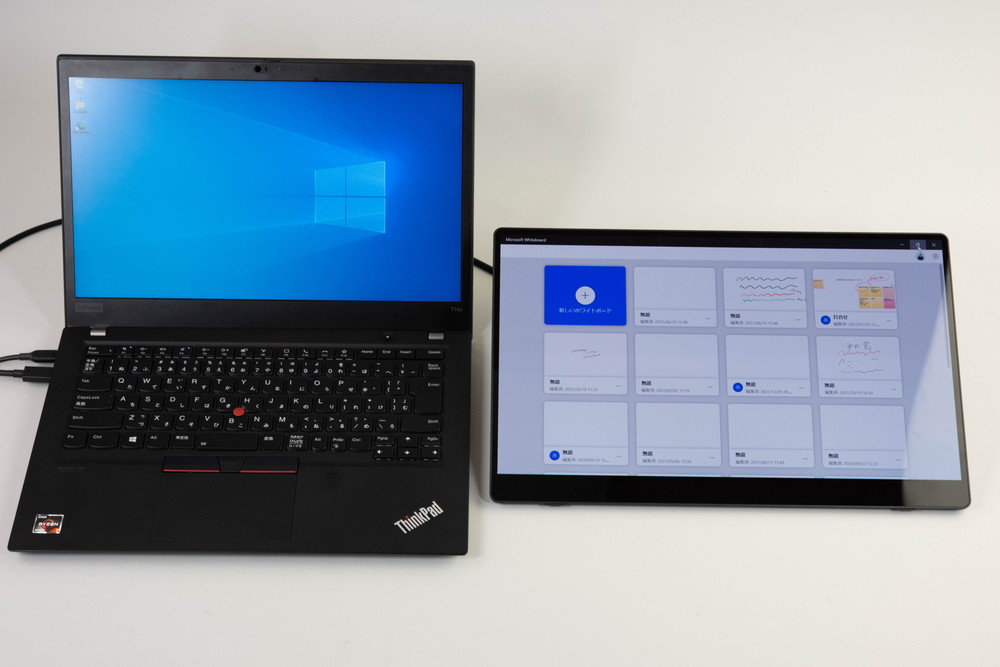 外付けのモニター側にMicrosoft Whiteboardの画面を表示したところ