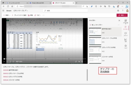 ビデオの区切りを分かりやすくするために、チャプターを追加できる。チャプターで分割すれば、見たい内容をすばやく表示することが可能だ