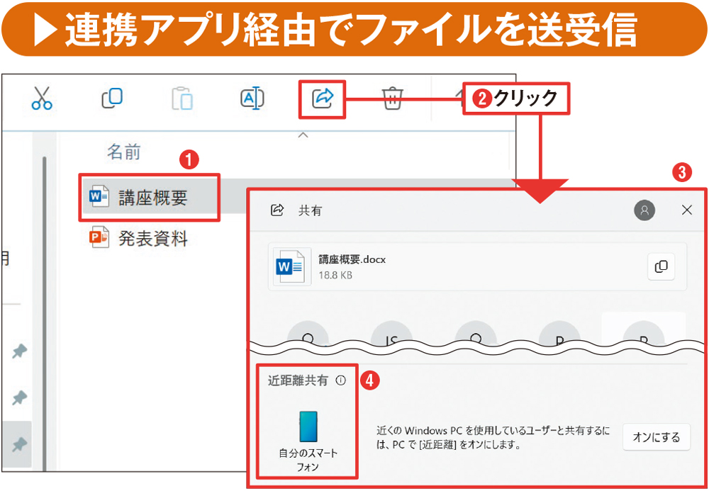 パソコンからスマホに送る（Androidのみ）