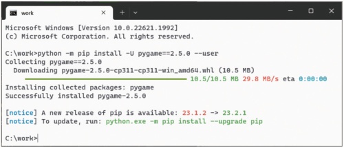 図7●Windowsパソコンに「python -m pip install -U