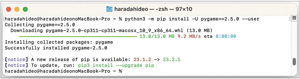 図8●Macに「python3 -m pip install -U