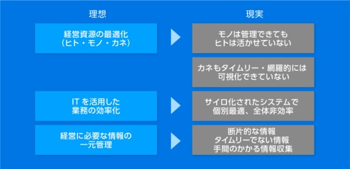 図●ERPの理想と現実