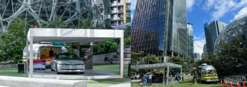 米国シアトルのアマゾン本社で2024年9月9日~9月14日に開催されたイベントの様子。AFEELAのプロトタイプに試乗して、車室内空間を体験することができた