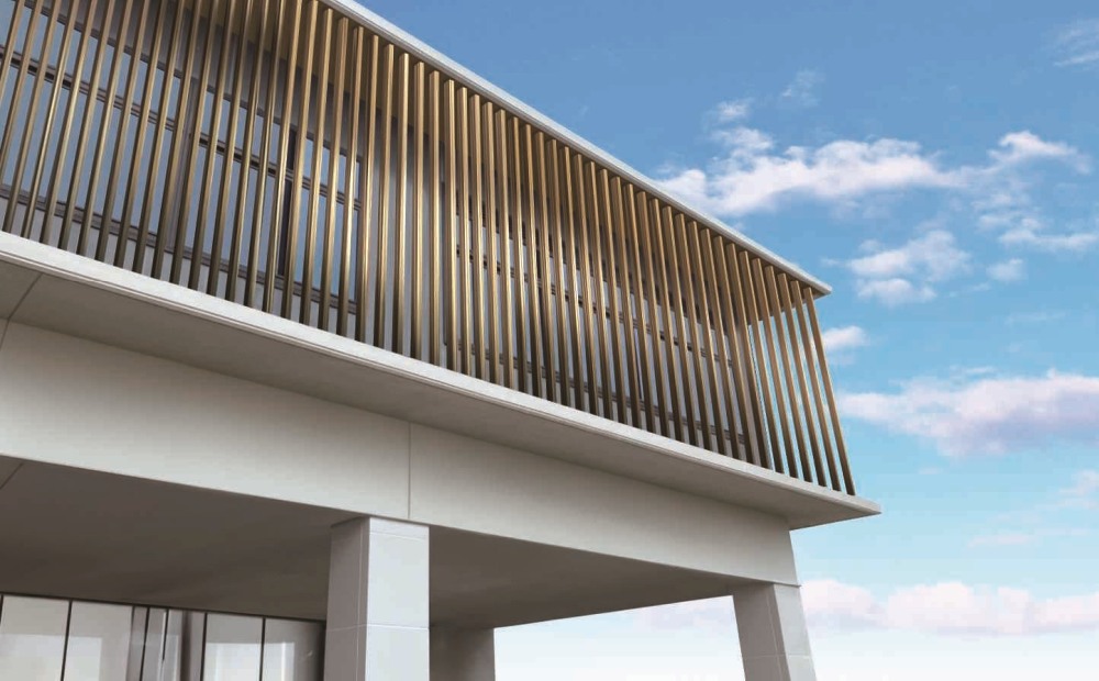 バーティラインを採用した建物外装のイメージ（画像提供：エービーシー商会）