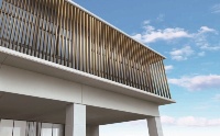 バーティラインを採用した建物外装のイメージ(画像提供:エービーシー商会)
