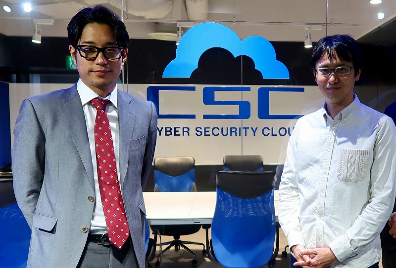 サイバーセキュリティクラウドの大野暉代表取締役（左）と、渡辺洋司取締役CTO