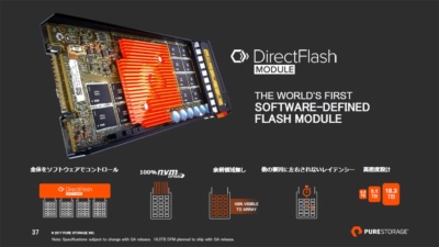 FlashArray//Xが搭載するNVMe接続フラッシュモジュール「DirectFlash」の外観と概要