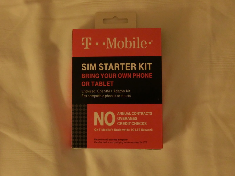 4.99ドルで入手したT-MobileのSIMスターターキット。