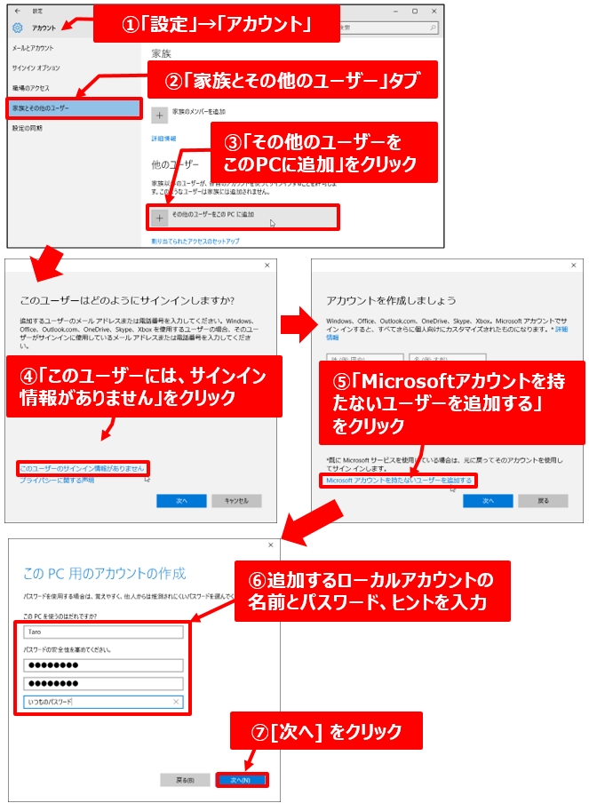 その他 の ユーザー を この 販売 pc に 追加 反応 しない