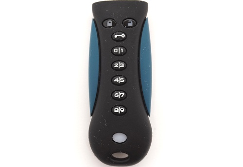 写真3●いちばん上にあるカギボタンでパスワード入力モードを起動し、その下の数字ボタンでパスワードを入力する