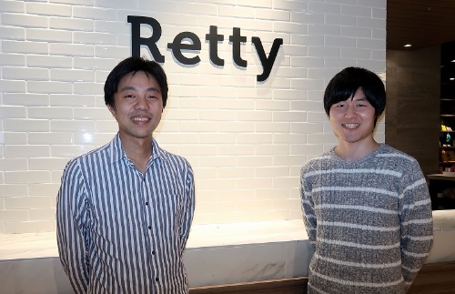 左からRettyの樽石将人CTO（最高技術責任者）と、ソフトウエアエンジニアの田松孝慈氏