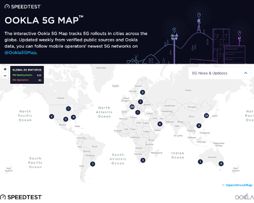 5g世界地図 サービスをooklaが開始 今どこで を一目で 日経クロステック Active
