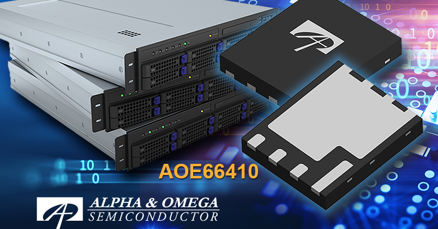 大きなソース電極の新型パッケージに封止した40V耐圧MOSFET。Alpha and Omega Semiconductorのイメージ