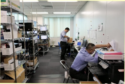 バッファローが公開したデータ復旧施設。バッファロー東京支店内にある。